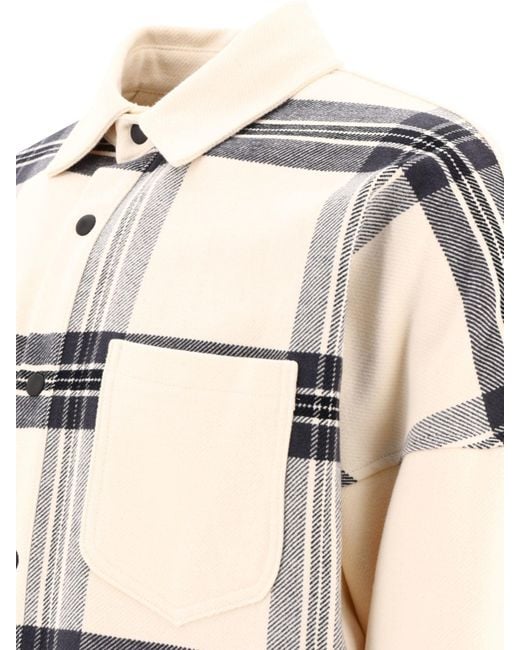 Flannel Overshirt avec le logo Palm Angels pour homme en coloris Natural