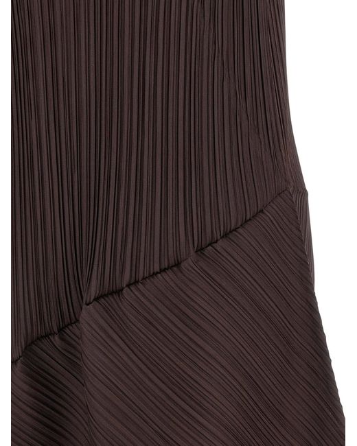 Pleats Please Issey Miyake Brown Midi-Kleid