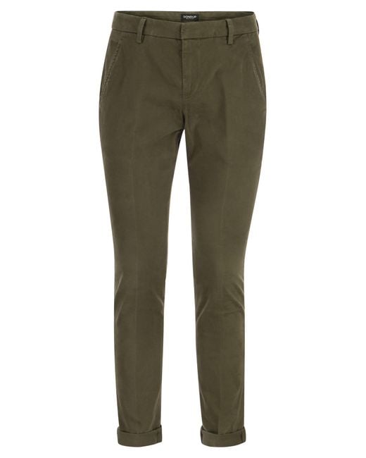 Dondup Green Gaubert Slim Fit Gabardine Trousers