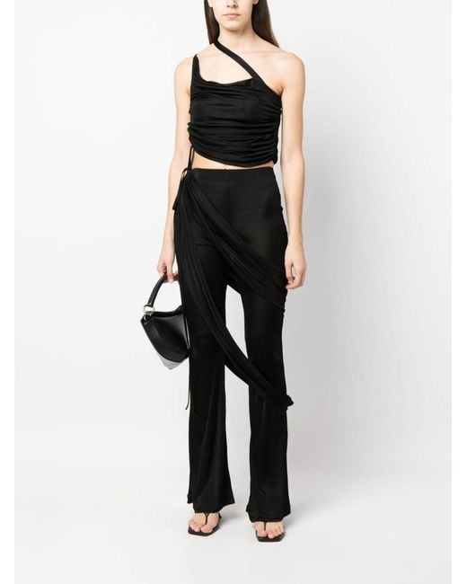 ANDREADAMO Black Andreadamo Shoulder Crop Top for men