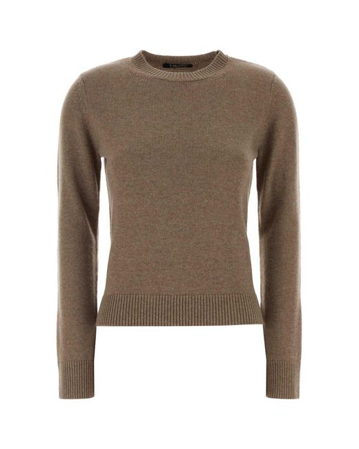 Max Mara Brown S Maxmara Cappuccino Wool Blend Fresia Sweater