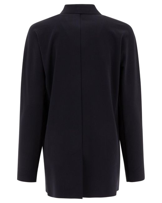 Max Mara Blue Single-Breasted Jersey Blazer