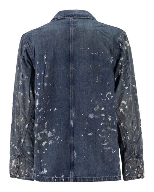 Polo Ralph Lauren Blue Limited Edition Hand Painted Jacket for men
