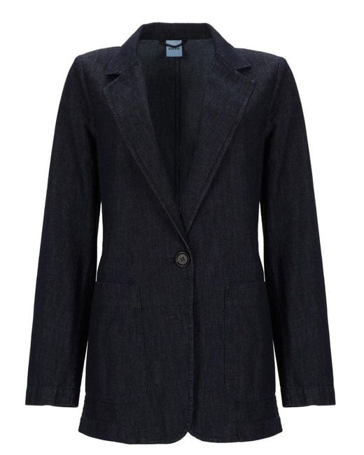 Aspesi Blue Single-Breasted Jacket Cotton