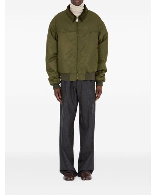 Maison Margiela Green Nylon Bomber Jacket
