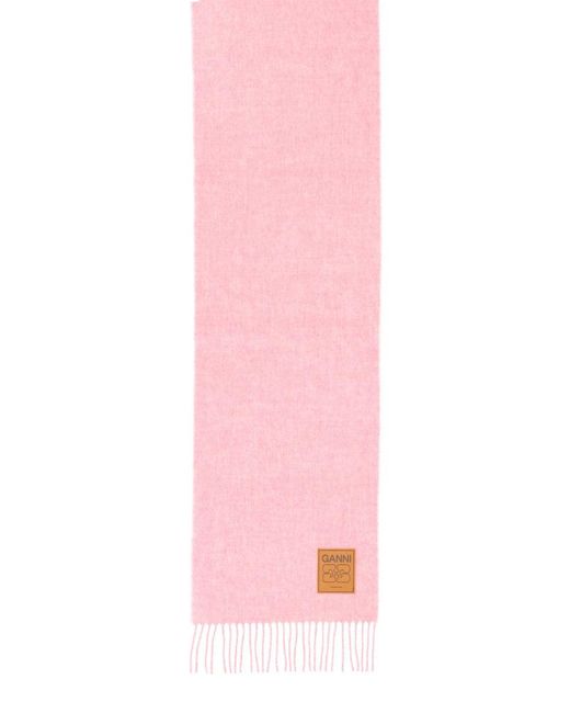 Ganni Pink Wool Scarf