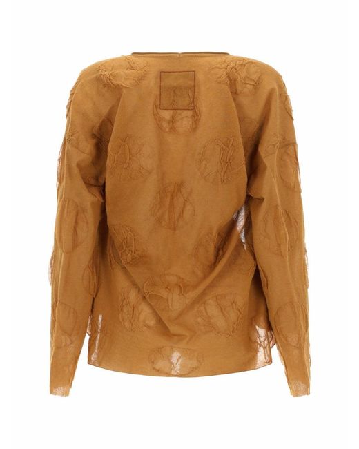 Uma Wang Brown Textured V Neck Cardigan