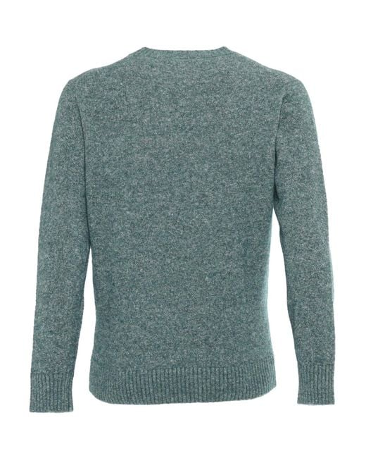 Kangra Cashmere Green Girocollo Fantasia Rasato Calato