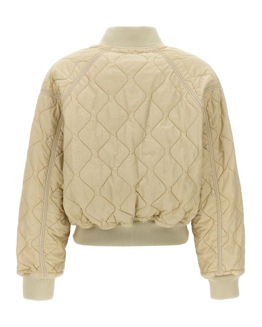 Burberry Quilted Bomber Jacket Casual Jackets Parka in Natural Lyst UK