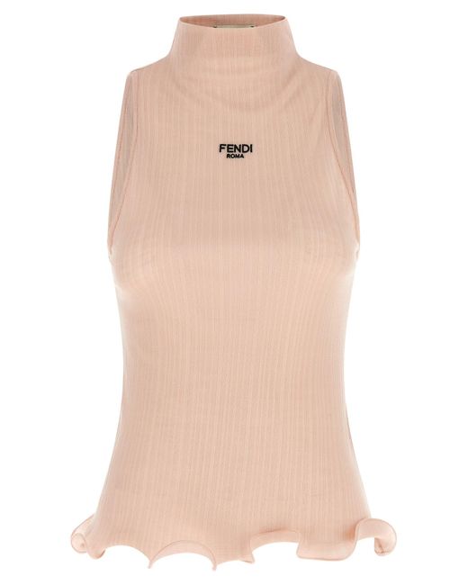 Fendi Gegolfde Top in het Natural