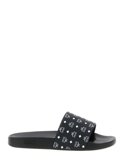 MCM Sliders Mit Logo in Black für Herren