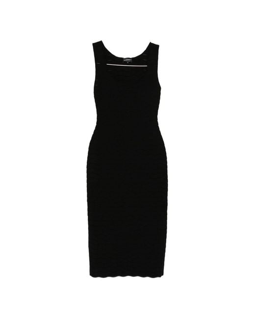 Emporio Armani Black Sleeveless Midi Dress