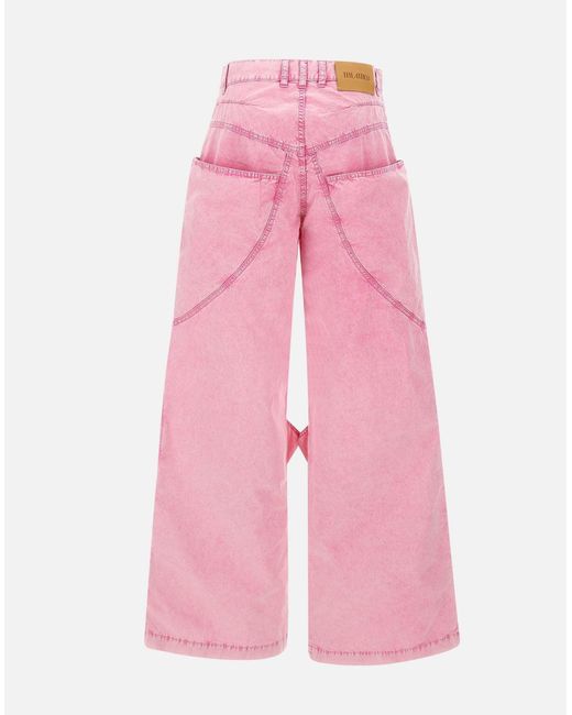The Attico De Attico Confetto Roze Katoenen Tas Broek in het Pink