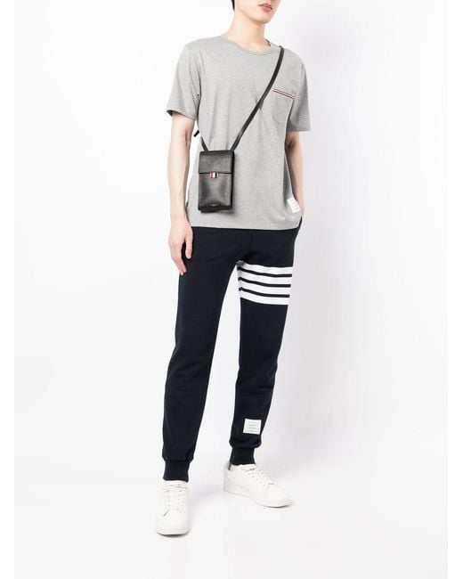 Thom Browne Black Crossbody Phone Holder W/ Flap