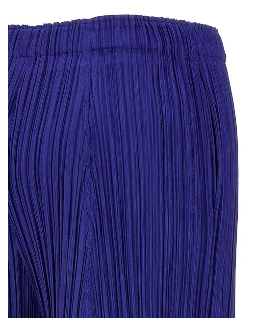 Issey Miyake Plooien Alsjeblieft Issey Miyake 'dikkere Bodems' Broek in het Blue