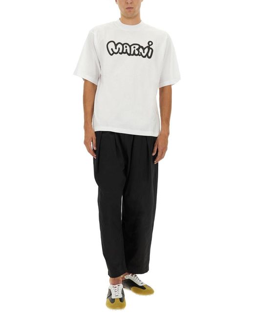Marni White T Shirt With Print