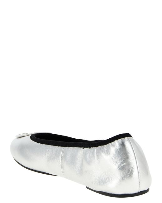 Tory Burch White 'Reva Travel' Ballet Flats