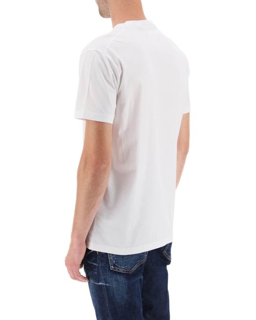 DSquared² Gedrucktes T -Shirt in White für Herren