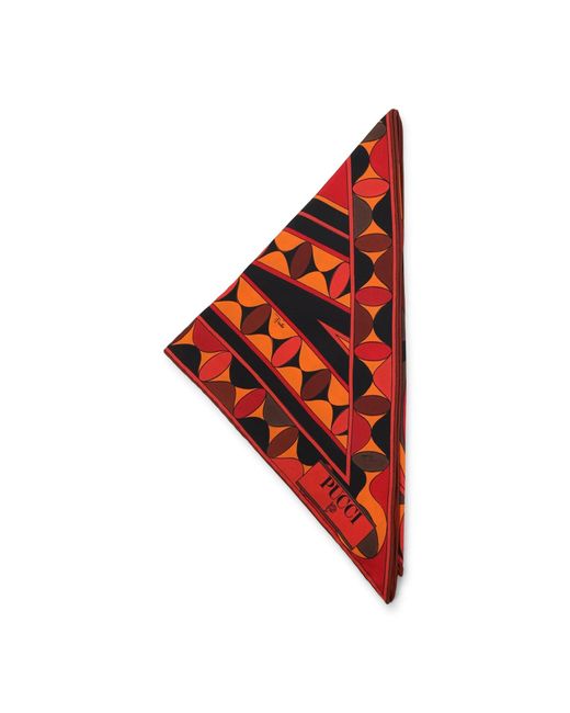 Emilio Pucci Red Silk Scarf