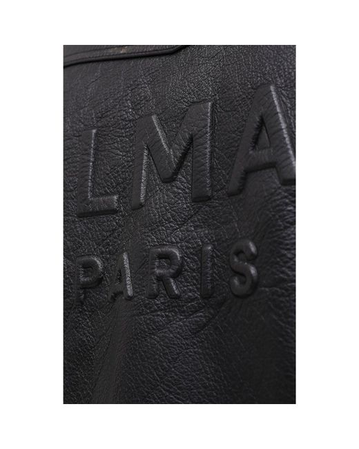 Balmain Black Leather Jackets for men