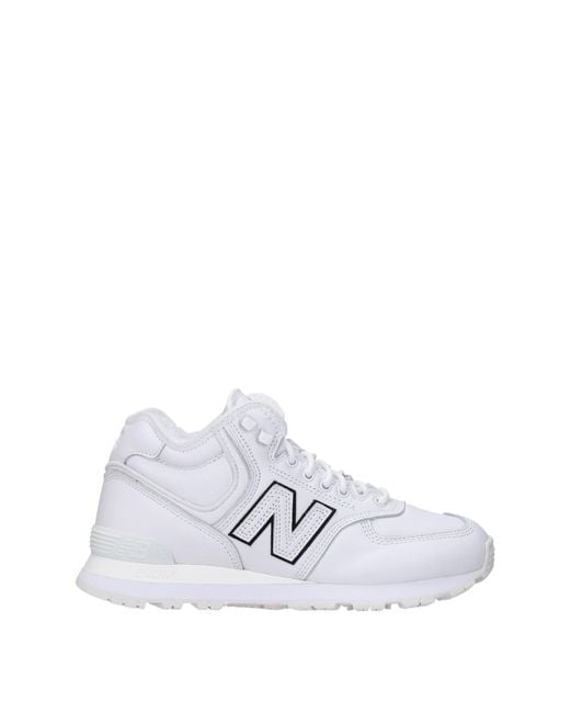 New Balance White Sneakers Comme Des Garcons Uomo Pelle Bianco for men