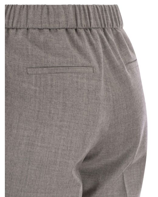 Peserico Pesico Maagdelijke Wollen Broek Met Lurex in het Gray