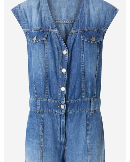 Pinko Blue Relaxed-Fit Dress With Functional Pockets