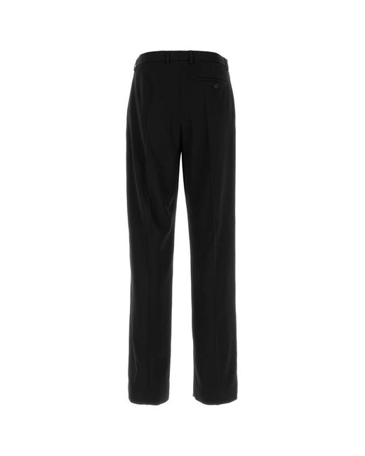 Balenciaga Black Flat Front Pants for men