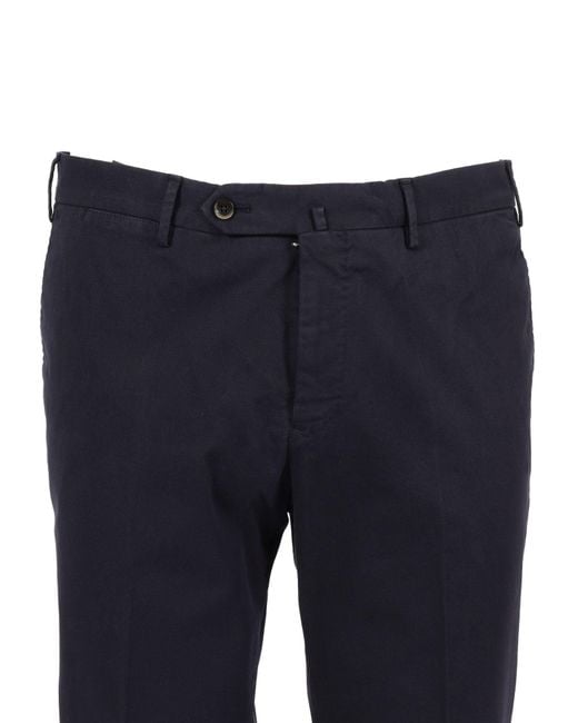 PT01 Blue Slim, Flat Front, Diagonal Pockets, Unfinished