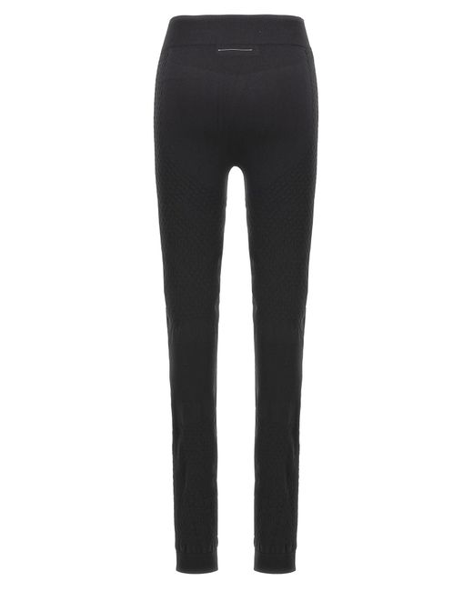 MM6 by Maison Martin Margiela Black High-Waisted Stretch Tech Fabric Leggings