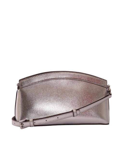 Michael Kors Gray Sm Dome Chn Clutch Xbody