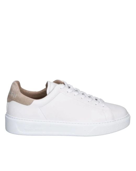 Woolrich White Classic Court Shoes for men