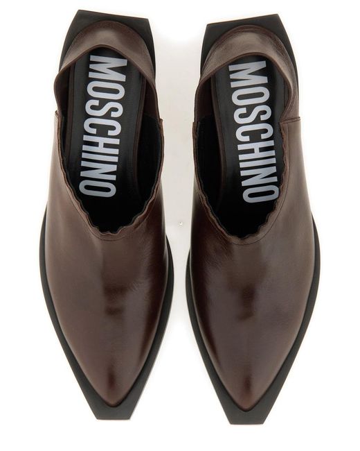 Moschino Brown Shootie Cuban Heel