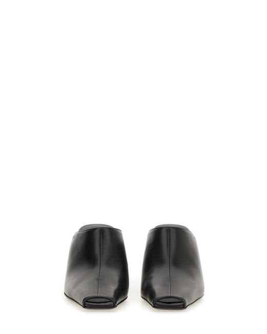 Courreges Black Pointed Toe Mules