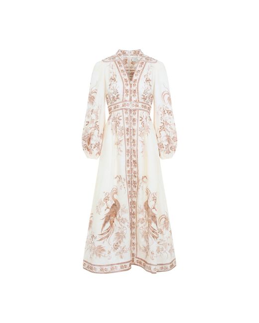 Zimmermann White Plunge Midi Dress For
