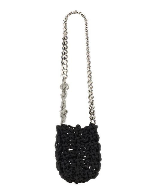 Kara White Knot Shoulder Bag