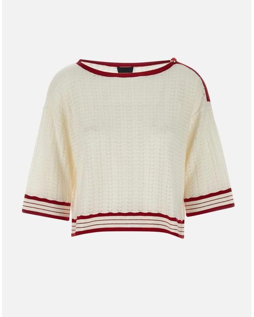 Liu Jo Natural Roter Kaschmirmischpullover
