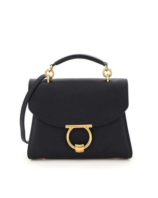 Ferragamo Margot Handbag Black Leather | Lyst