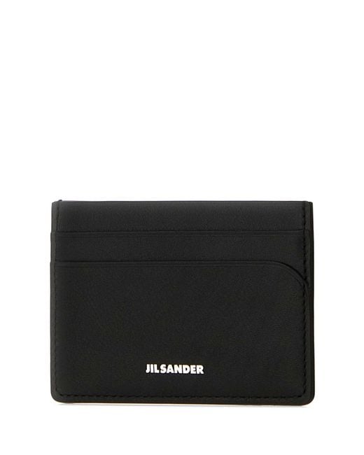 Jil Sander Black Leather Card Holder