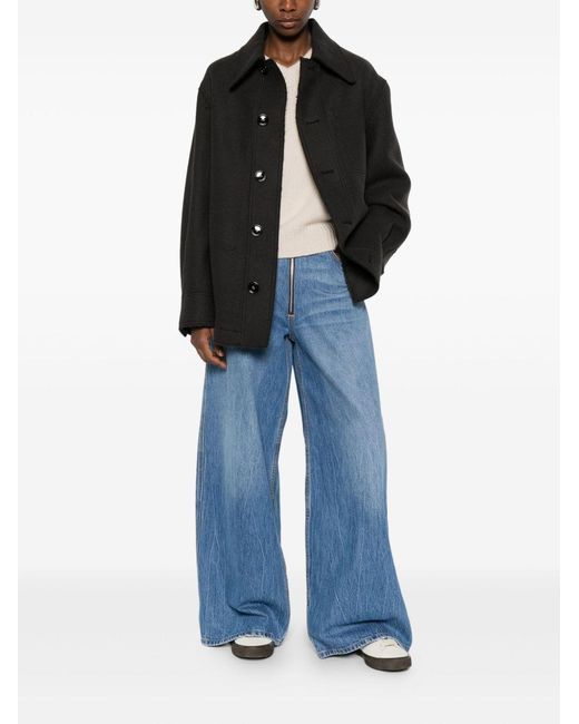 AMI Black Wool Shirt Jacket