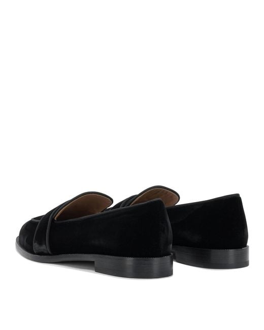 Aquazzura Black Suede Leather Loafers