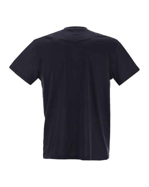 PT Torino Blue Silk And Cotton Jersey Knit for men