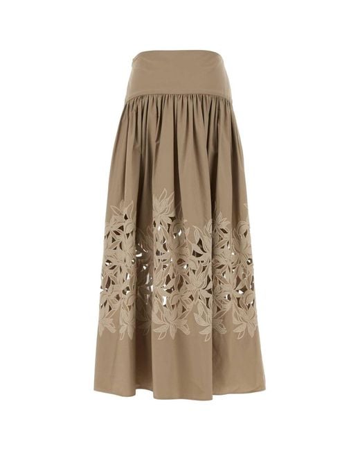 Agnona Natural Gonna Cotton Poplin