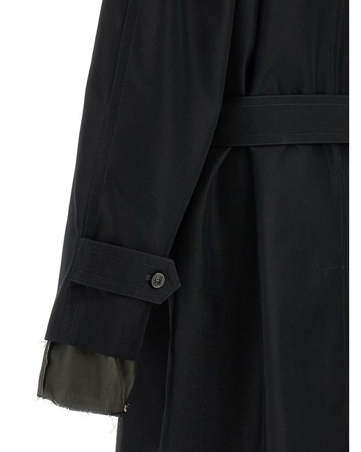 Maison Margiela Long Single Breasted Trench Coat in het Black voor heren