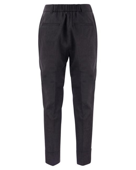 Peserico Blue Wool And Linen Trousers