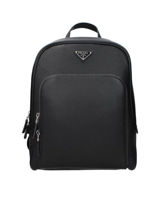Prada Black Backpacks And Pouches Leather