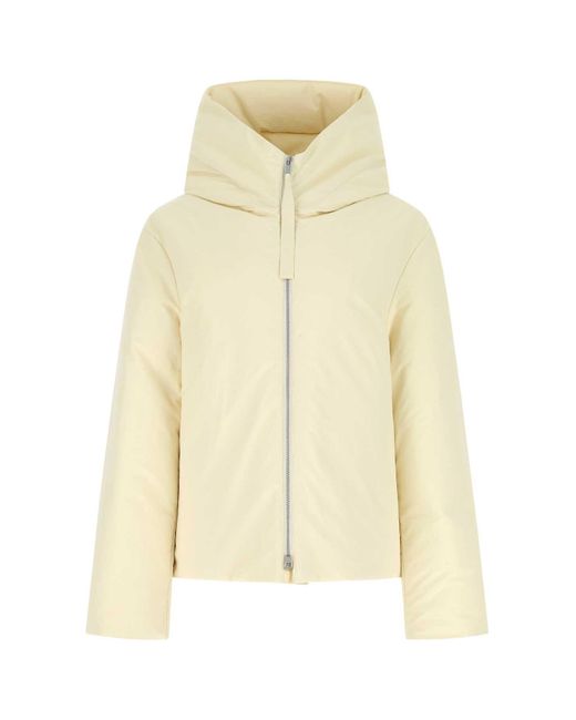 Jil Sander Natural Cream Polyester Oversize Down Jacket