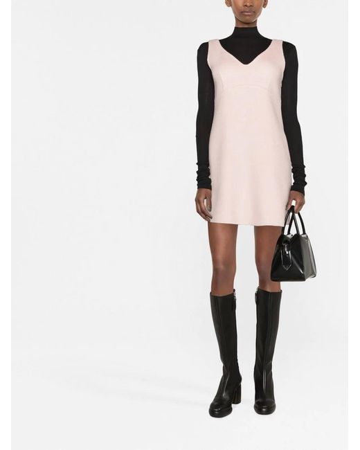 P.A.R.O.S.H. Pink Sleeveless Wool Minidress