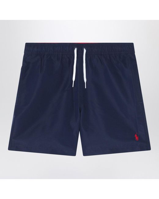Polo Ralph Lauren Blue Boxer Swim Trunks With Logo for men