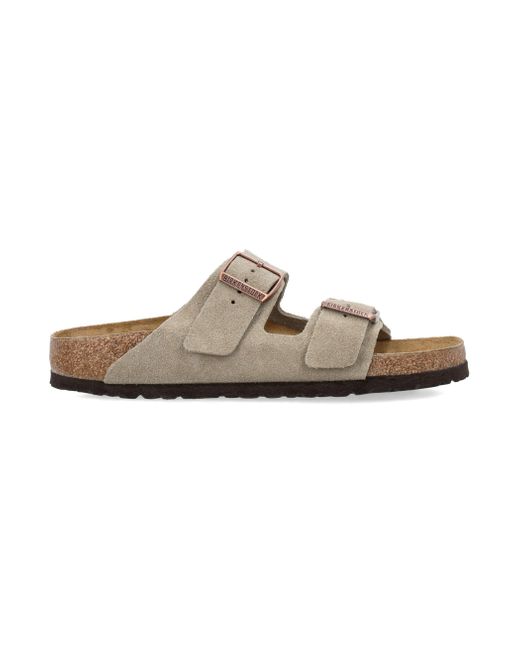 Birkenstock White Arizona Suede Sandals